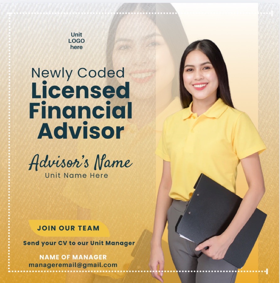 Poster: Newly coded licensed financial advisor